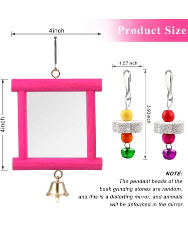 Chicken Mirror Toys with Bell and Beak Grinding Stones for Hens, Birds, Parrots - Set of 6 Pieces - Buy Online on GoSupps.com
