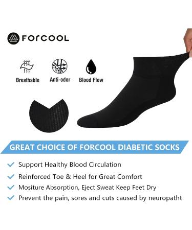 Forcool Diabetic Socks 3 Pairs XXL - Non Binding Loose Top Ankle Socks for Men Women - Seamless Toe, Extra Wide, Low Cut - Black Gray White - Buy Online on GoSupps.com