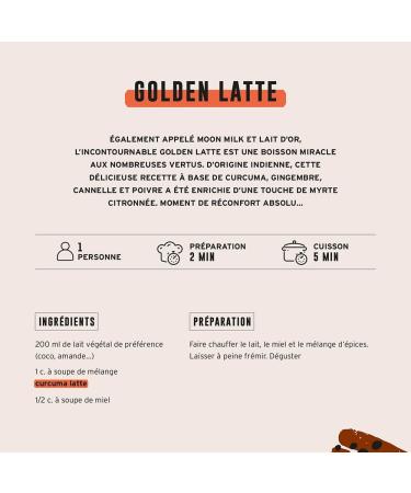 Turmeric Latte Mix - Exclusive Vegan Recipe - Powdered Drink with Turmeric Ginger Cinnamon and Pepper - Golden Milk - Buy Online on GoSupps.com