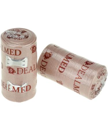 Dealmed Compression Bandages 3 Inch with Clip Closure - Stretch Elastic Wraps for Injuries & Wound Care - Pack of 2 - Buy Online on GoSupps.com