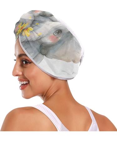 Buy Cute Baby Elephant Hair Towels - Super Absorbent & Quick Dry 2 Pack for Women & Girls - Buy Online on GoSupps.com