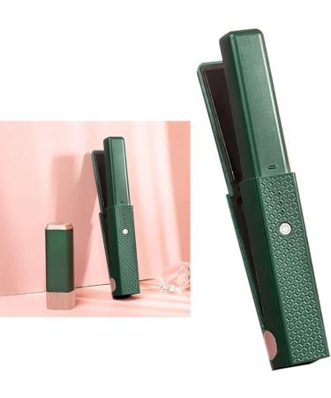 Shop Cordless Flat Iron Hair Straightener - Quick Heat Prevent Damage Travel-Friendly Mini Curler in Green - Buy Online on GoSupps.com