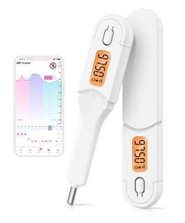 Femometer Basal Body Thermometer Basal Thermometer for Ovulation BBT for Fertility Tracking Soft Backlight and Memory Recall FM-VC-301(White)
