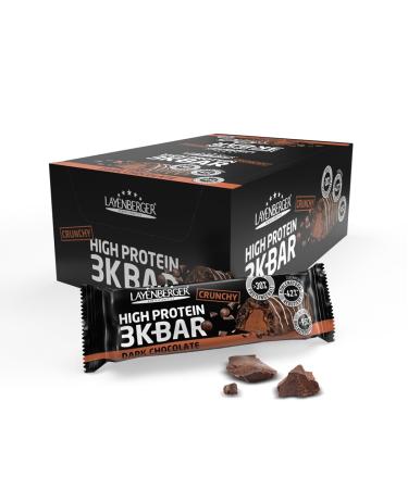Layenberger 3K Protein Bar Crunchy - Fitness bar - high in protein low in sugar - 15 pack (15 x 45 g) - Dark Chocolate - Buy Online on GoSupps.com