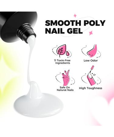 Gelfavor Opal White Poly Nail Gel - Poly Builder Extension for Nail Art Design, Beauty Gift for Women - Buy Online on GoSupps.com