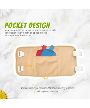 DANLIKT Castor Oil Pack Reusable Castor Oil Pack Wrap Organic with Velcro Closure Waist Belt for Liver Detox Castor Oil Pack Kit Oil Not Included - Buy Online on GoSupps.com