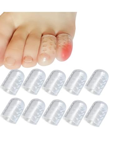 10 PCS Silicone Anti-Friction Toe Protector Silicone Breathable Toe Covers Toe Protectors Caps for Corns Blisters and Pain Relief (10 Pack)