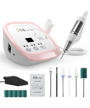 Nagelfr ser JCMaster Profi Fr ser N gel max. 35.000 U/Min Elektrische Nagelfeile mit Fußpedal f r Geln gel Acryln gel elektrische Nagelfr ser f r Nagelstudio Zuhause INKL 6X Bits (Pink)