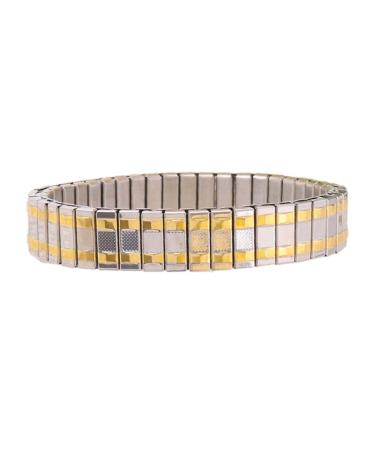 OralGos Vintage Bangle Bracelet with Golden Pattern Stretchy Elastic Bracelet Couple Love Bracelets Stainless Steel 7