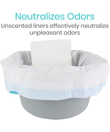 Vive Commode Liners with Absorbent Pads (6 Pack) - Disposable Porta Potty Bags for Bariatric Folding Buckets - Leakproof Bedside Chair Replacement - Buy Online on GoSupps.com