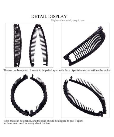 Vintage Banana Hair Clips for Women - Classic Clincher Comb for Thick & Fine Hair - Black/Brown Fishtail Hair Accessories - Buy Online on GoSupps.com