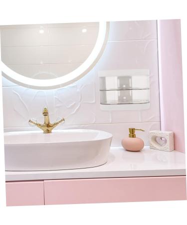 Amosfun 4pcs Box Storage Box Make up Holder Rotating Stand Washcloth Holder Makeup Organzier Soap Draining Mounted Holder Home Soap Case Soap Holder Plastic No Punching White - Buy Online on GoSupps.com