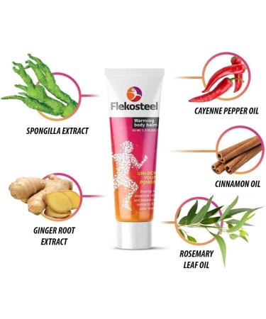 Flekosteel Warming Body Balm 2 x (1.7 oz / 50 ml) + 2 TUBE Flexoren | Original Russian Product with Hologram | Fresh Stock - Buy Online on GoSupps.com
