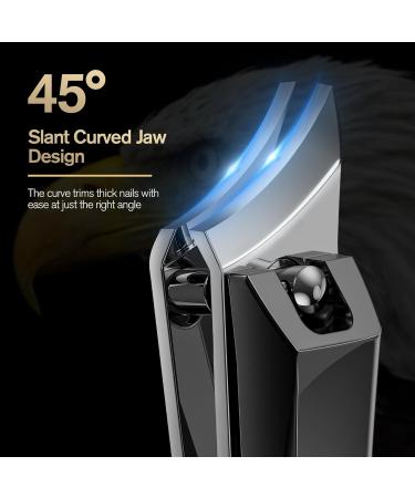 Fnyes Nail Clipper Set - Stainless Steel Slant Curved Blade Nail Clipper with Glass File & Catcher for Perfect Nails - Ingrown Toenail Clipper with Sleek Case - International Shipping Available - Buy Online on GoSupps.com