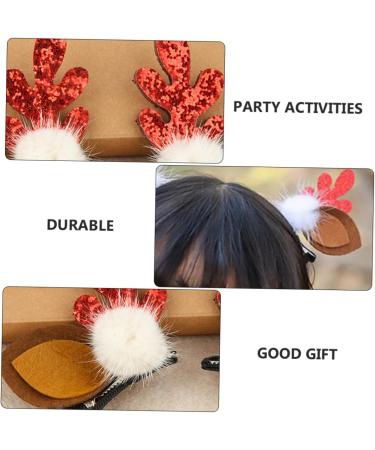 ABOOFAN 4 Pairs Christmas Antler Hair Christmas Hair Barrettes Reindeer Hair Accessory Reindeer Cosplay Clip Hair Clips for Kids Christmas Hair Pin Antlers Flocked Plastic Woman Cute - Buy Online on GoSupps.com