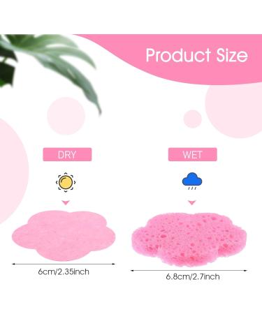 Telooco 50 Pieces Flower Shape Compressed Facial Sponges Disposable Expedient Travel Face Sponges for Cleansing Exfoliating Makeup Estheticians Spa(Pink) - Buy Online on GoSupps.com