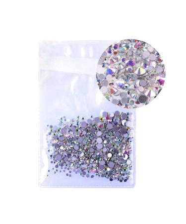 Milisten Nail Accessories AB Nail Art Rhinestones Glass Nail Crystal Flatback Beads Charms Gems Stones For Makeup Clothes Shoes Phone Shell Decor 2.0mm Nail Rhinestone