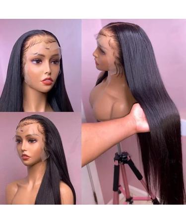 Brazilian Virgin Human Hair 13x6 HD Lace Front Wig 22 inch Straight Natural Color - Pre Plucked with Baby Hair for Black Women - Buy Online on GoSupps.com