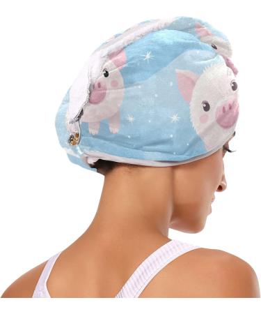 Buy Pink Pigs Blue Sky Hair Towel 2 Pack - Super Absorbent Quick Dry Hair Turbans for Women & Girls - Buy Online on GoSupps.com
