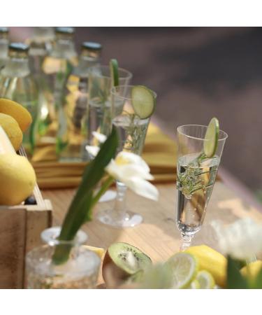 100 Pcs Disposable Clear Champagne Flutes - 5oz Plastic Wine Glasses for Party Wedding - Assemble Plastic Champagne Cups - Cocktail Cups - Buy Online on GoSupps.com