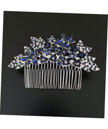 PLAFOPE Dark Blue Hair Comb Bride Hair Comb Wedding Hair Accessories for Brides Bride Headpieces for Wedding Bridal Headdress Headdresses for Women Floral Hair Comb Wedding Hair Comb - Buy Online on GoSupps.com