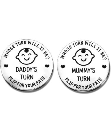 New Parents Decision Coin - Stainless Steel Flip Coin for Funny New Baby Gift - Mum Dad Gifts - Silver - Buy Online on GoSupps.com