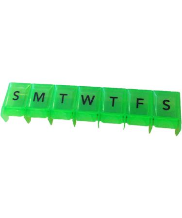 Apex 7-Day Push to Open Pill Organizer - Daily AM/PM Medication Dispenser in Green | Perfect for International Shipping - Buy Online on GoSupps.com