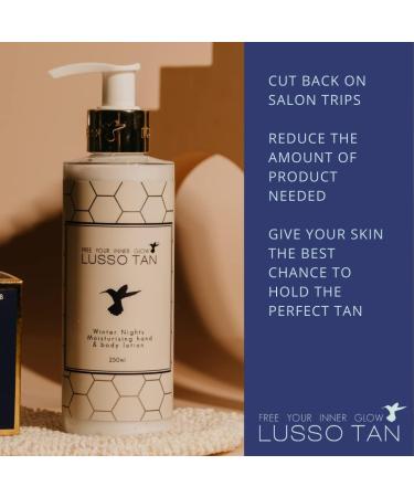 Tan Extending Moisturiser for Face and Body. Lusso Tan Winter Nights Anti-Ageing Moisturising Lotion. Organic Vegan and Cruelty-Free Aftersun Skincare. Moisturise Skin to Prolong Life of Fake Tan - Buy Online on GoSupps.com