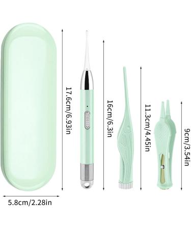 Earwax Cleaner Kit | Rechargeable Ear Wax Spoon Picker with Light | Visible Earwax Digger for Ear Wax Removal Suitable for Kids Home Spa Salon Guanglu Matcha Green - Buy Online on GoSupps.com