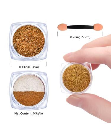 Yagoyan 10 Jars Chrome Nail Powder Kit - Holographic Chameleon Pigments | Nail Art Glitters for Mirror Effect | Eyeshadow Applicators - Buy Online on GoSupps.com