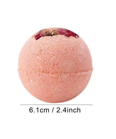 Natural Essential Oil Bath Bombs With Dried Flowers for Relaxation & Skin Moisturization - Perfect Gift for Girlfriend, Women, Mother (Pink Rose) - Buy Online on GoSupps.com