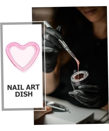 Baluue Dappen Dish for Acrylic Nails Heart Shaped Glass Crystal Acrylic Nail Cup with Lid Liquid Powder Dappen Bowl Dish Nail Manicure Tool Supply Pink - Buy Online on GoSupps.com
