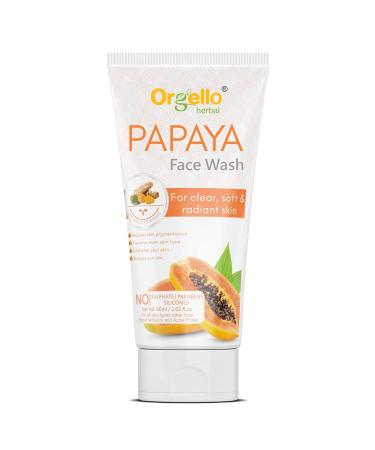 Papaya Face Wash For Clear Soft & Radiant Skin | For Deep Cleanse Glowing Dead Skin and Tan Reduce for Men and Women - Paraben Sulphate & Silicon Free -60 ml