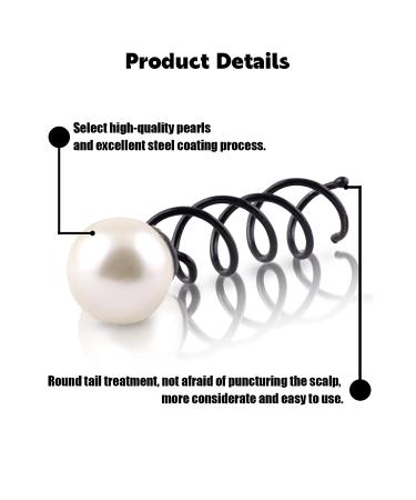 3 Pairs Lovely Artificial Pearl Spiral Hair Pins for Women - DIY Bun Hair Style - Buy Online on GoSupps.com