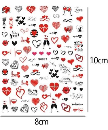 Fashion Romantic Self-Adhesive Heart Love Nail Art Decorations Manicure Accessories Nail Stickers Valentine's Day Decals(4) Style4 - Buy Online on GoSupps.com