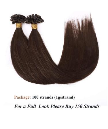 Bondings Extensions Real Hair - 100 Strands Keratin U-Tip Remy Human Hair Medium Brown #4 16 (40cm) - Premium Quality Hair Extensions for International Shipping - Buy Online on GoSupps.com