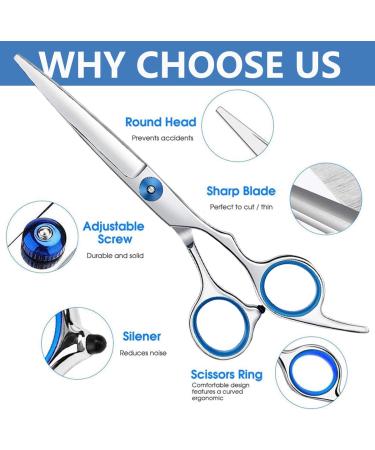Professional Hair Scissors Set - Stainless Steel Hair Cutting Kit for Barber Salon & Home DIY - 7 Pack Hairdressing Shears for Adults, Kids, Babies & Pets - Buy Online on GoSupps.com
