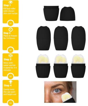 Facial Roller Qewro Silicone Ice Facial Rollers for Tone skin Reusable Eye Puffiness Relief Ice Roller Mold for Neck Facial Roller to Remove Fine Lines Pores Anti Wrinkles (Black) - Buy Online on GoSupps.com