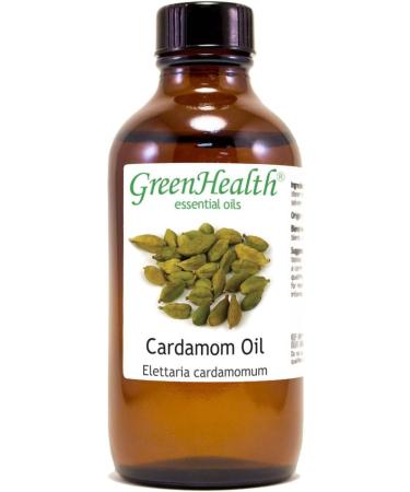 Cardamom Essential Oil 4 fl oz (118 ml) Glass Bottle w/Cap 100% Pure Essential Oil GreenHealth - Buy Online on GoSupps.com