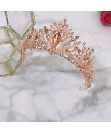FRCOLOR Pink Tiara Crown Crystal Silver Headband Diamond Bridal Headdress Wedding Prom Crown Hair Accessories for Women Girl Birthday Wedding Christmas Party Favor Ornaments - Buy Online on GoSupps.com
