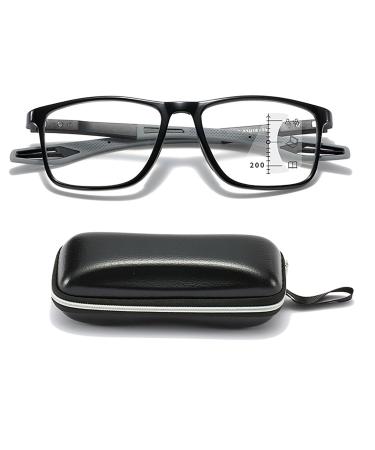 VAKUUM Progressive Multifocus Reading Glasses Anti Blue Light Glasses for Men Women Anti Glare Computer Readers for Computer Work (Color : Gray Size : 3.5x)
