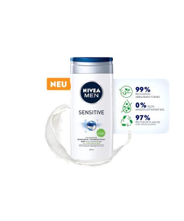 Nivea Men Sensitive Care Shower Gel 250ml - Refreshing & Nourishing Bamboo Milk for Sensitive Skin - Buy Online on GoSupps.com
