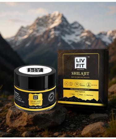 Liv Fit Himalayan Shilajit Resin | 30g (100 Servings) | 100% Pure | Lab-Tested for Purity | Dietary Supplement - Buy Online on GoSupps.com