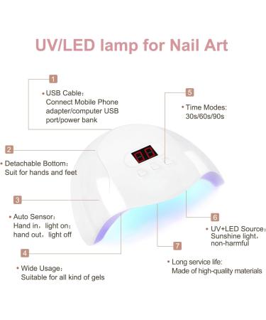 PEACECOLOR 36W UV Nail Drying Lamp Professional Fast Drying 36 LEDs 3 Timers for Sock-off Gel Nail Polish and Varnish - Buy Online on GoSupps.com