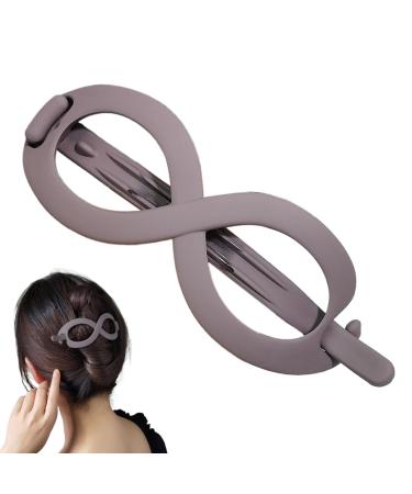 Shakven French Oval Hair Barrette Clip | Non Slip Hair Barrettes - Strong Hold Grip Hair Clips Closure Hairpin for Women Girls Styling Hair Accessories Gray