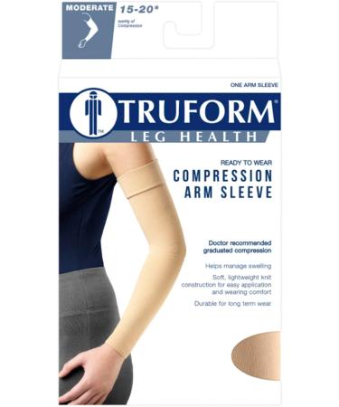 Truform Lymphedema Compression Arm Sleeve - 15-20 mmHg Post Mastectomy Support Beige Small - Buy Online for International Shipping - Buy Online on GoSupps.com