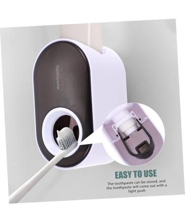 HomsfoU Toothpaste Stand Holder - 6-Set Color Tubes & Toothbrush Organizer White ABS Space-Saving Cream Tube Press Winder for Kids 11x6.5x6.3cm - Buy Online on GoSupps.com