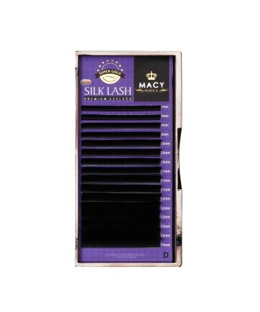 P-Beauty Cosmetic Accessories |Macy Silk Lashes |Individual eyelashes for professional eyelash extensions |Curl/bend: D |Strength: 0.15mm |Length 7-14mm
