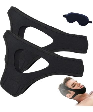 Veralabs Airflow Jaw Strap Airflow Jaw Strap Veralabs Air Flow Jaw Strap Breathable Stop Snoring Chin Strap Snoring Solution for Users to Keep Mouth Closed (2-Black)