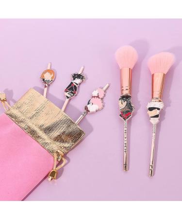 5 PCS Jujutsu Kaisen Makeup Brush Set - Anime Collection for Face & Eyes - Pink Metal Brushes for Foundation, Blush, Eyeshadow - Ideal Gift for Girls & Women - Buy Online on GoSupps.com